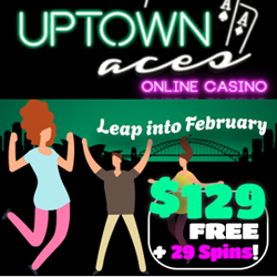 uptownaces casino February 2024 promo pack