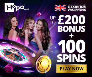 Hopa casino bonus plus 100free spins UK