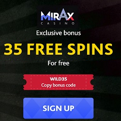 Mirax Casino 35 free spins