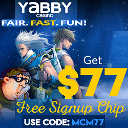 yabby casino 77 dollar free chip