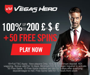 VegasHero casino welcome offer